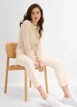 Jean flare taille haute, cropped