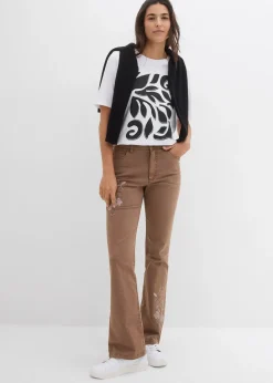 Jean flare taille mi-haute, extensible