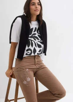 Jean flare taille mi-haute, extensible