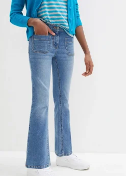 Jean flare taille mi-haute, ceinture extensible