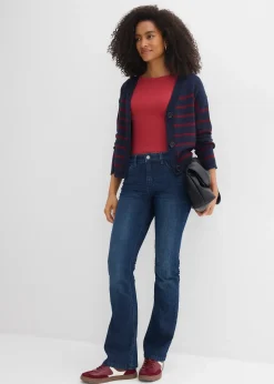 Jean flare taille mi-haute, extensible