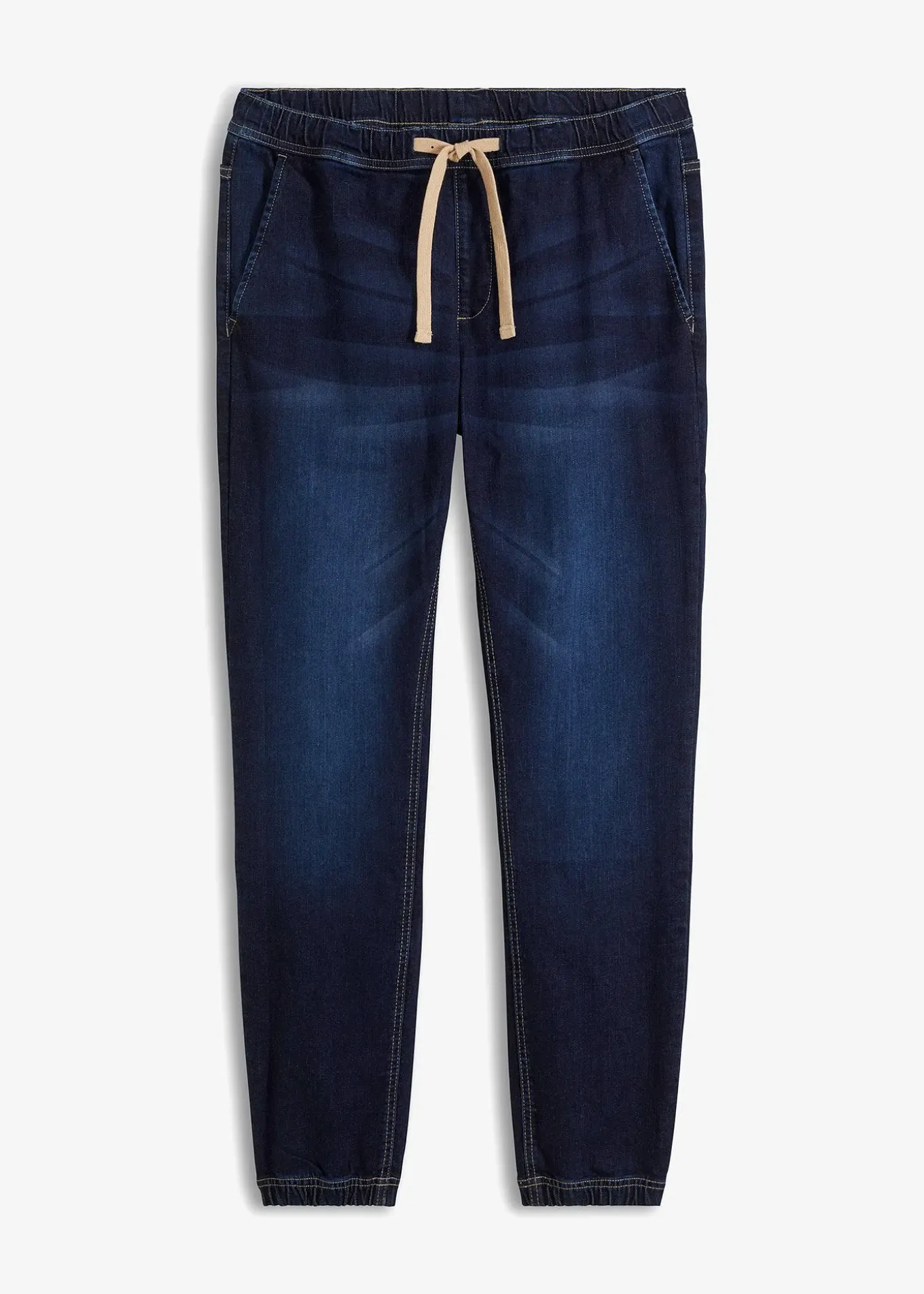 Jean jogger à taille élastiquée regular, fuselé