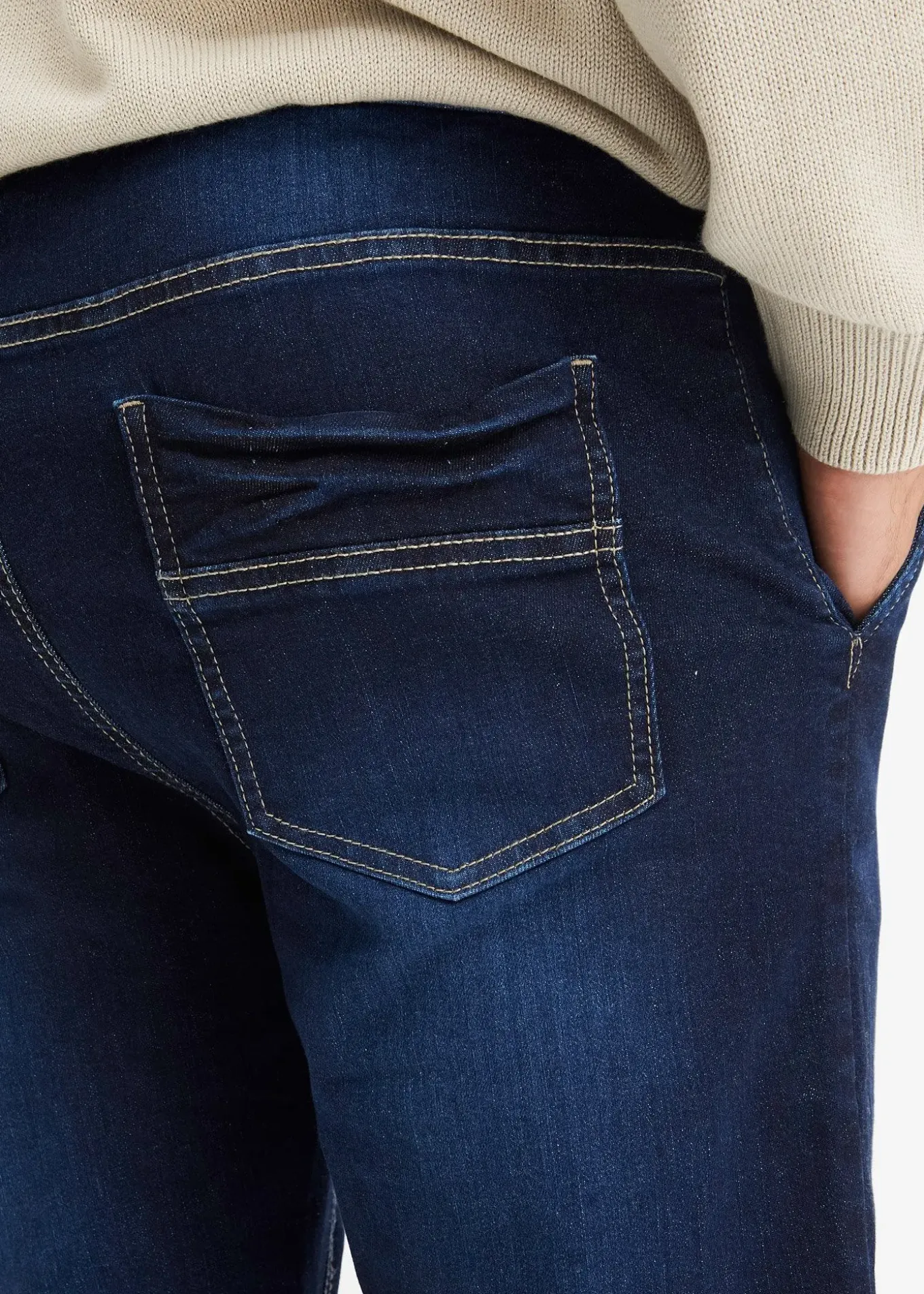 Jean jogger à taille élastiquée regular, fuselé
