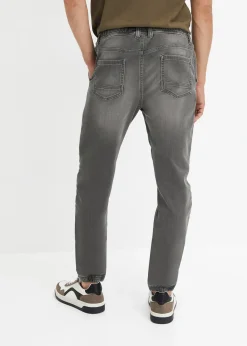 Jean jogger droit taille élastiquée, regular