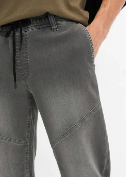 Jean jogger droit taille élastiquée, regular