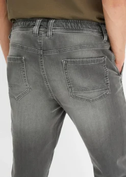Jean jogger droit taille élastiquée, regular