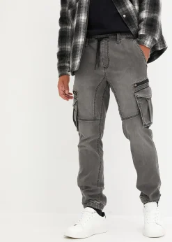 Jean jogger regular à taille extensible, droit