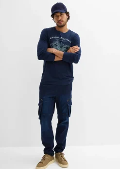 Jean jogger regular à taille extensible, droit