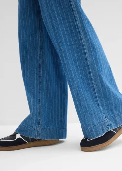 Jean large à taille entièrement élastiquée, coton