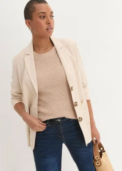 Jean large à taille mi-haute élastiquée