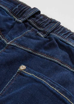 Jean large à taille mi-haute élastiquée