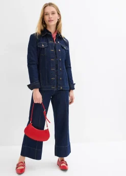 Jean large cropped taille mi-haute