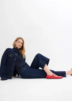 Jean large cropped taille mi-haute