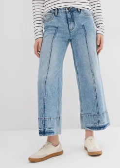 Jean large cropped taille mi-haute