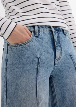 Jean large cropped taille mi-haute