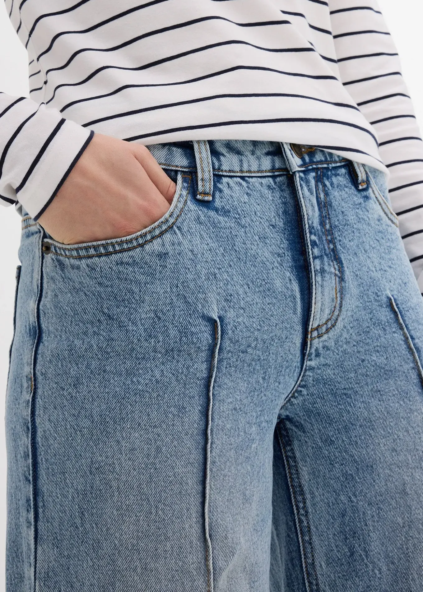 Jean large cropped taille mi-haute