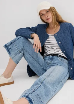 Jean large cropped taille mi-haute