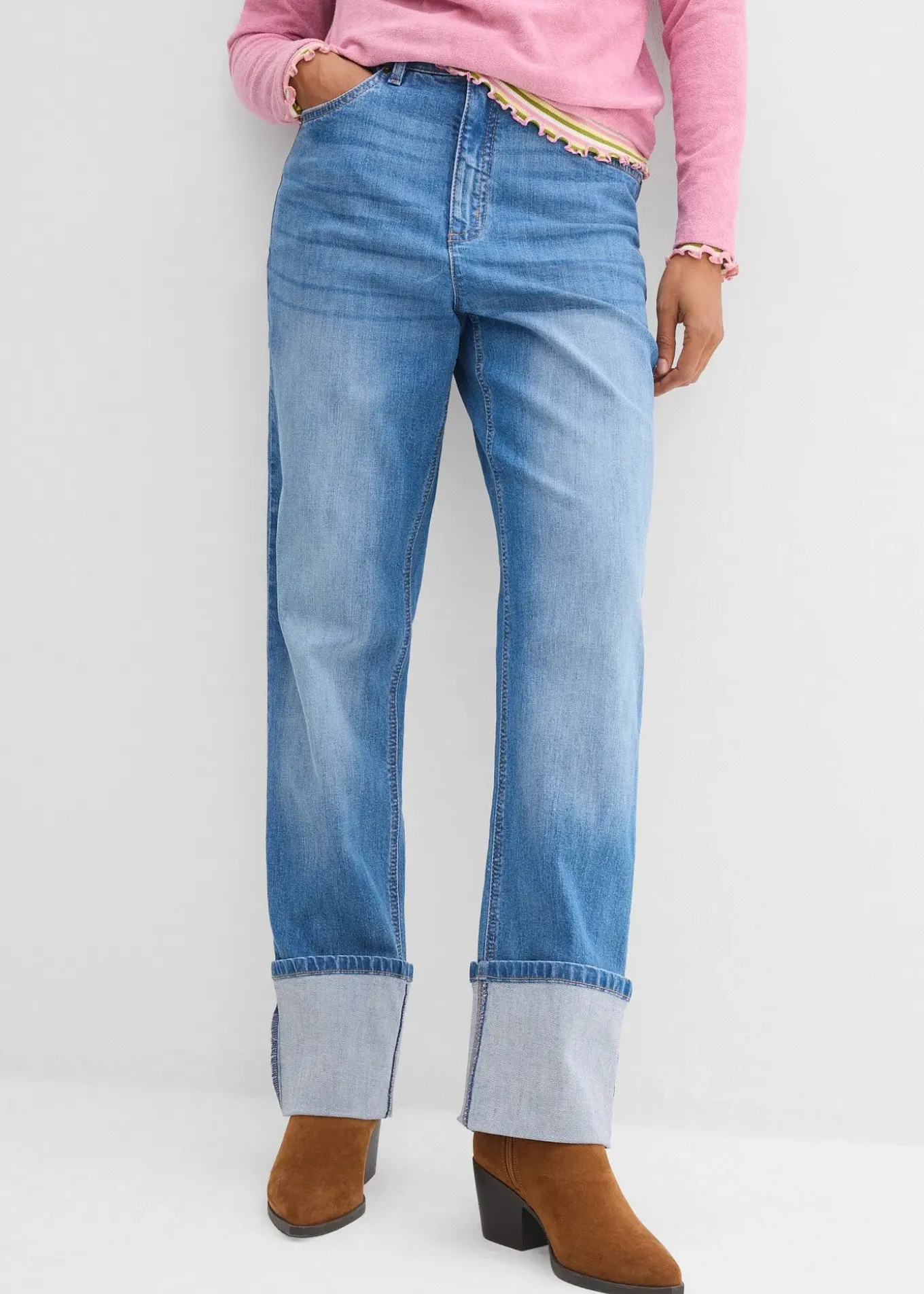 Jean large et droit, taille haute