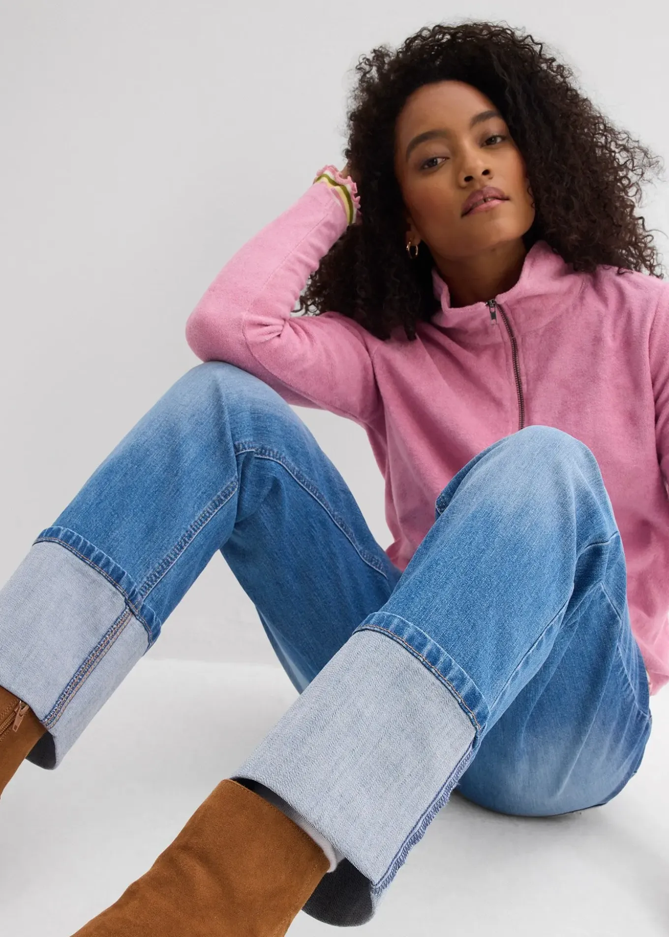 Jean large et droit, taille haute