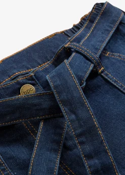 Jean large raccourci, taille haute élastiquée