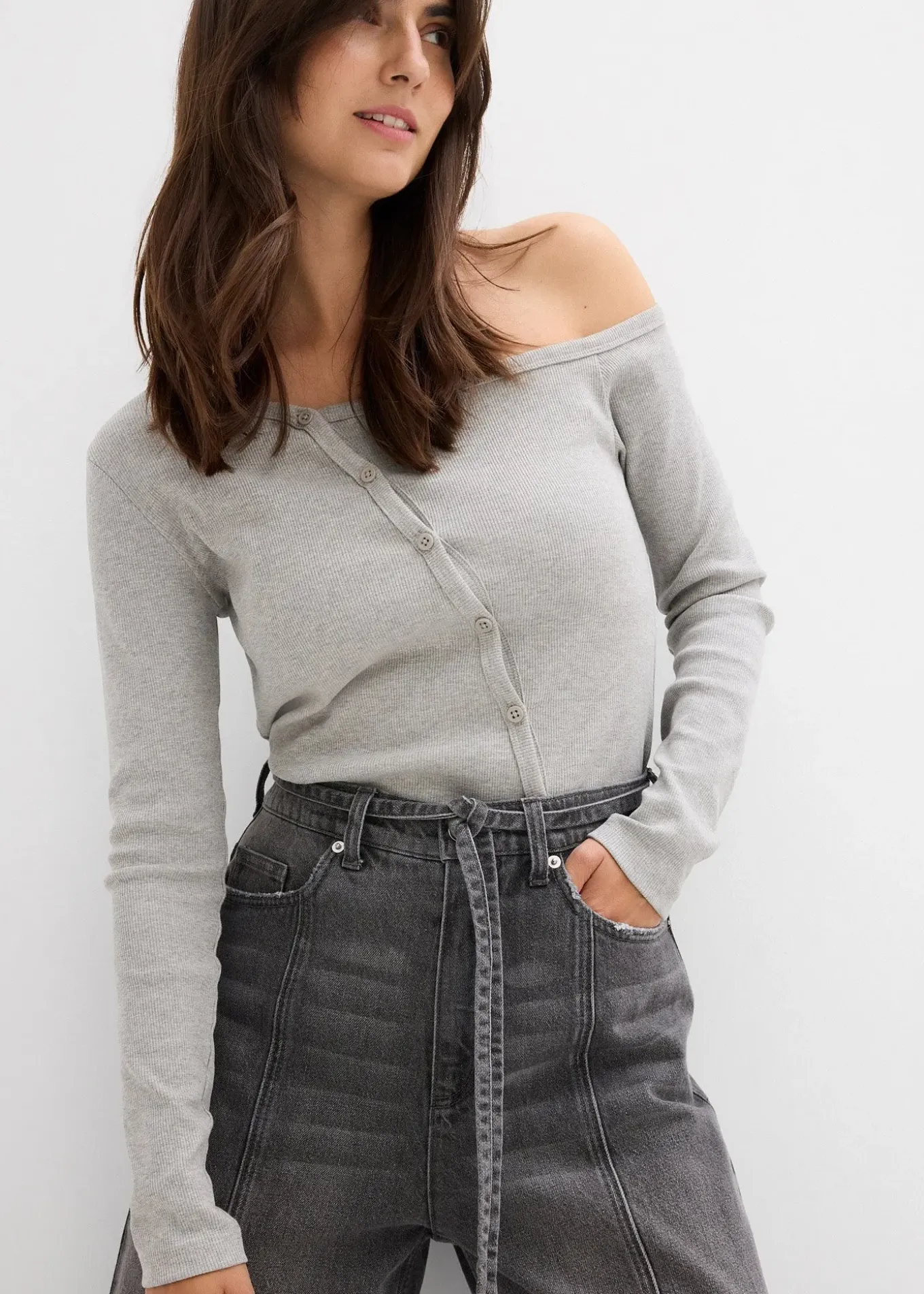 Jean large taille haute