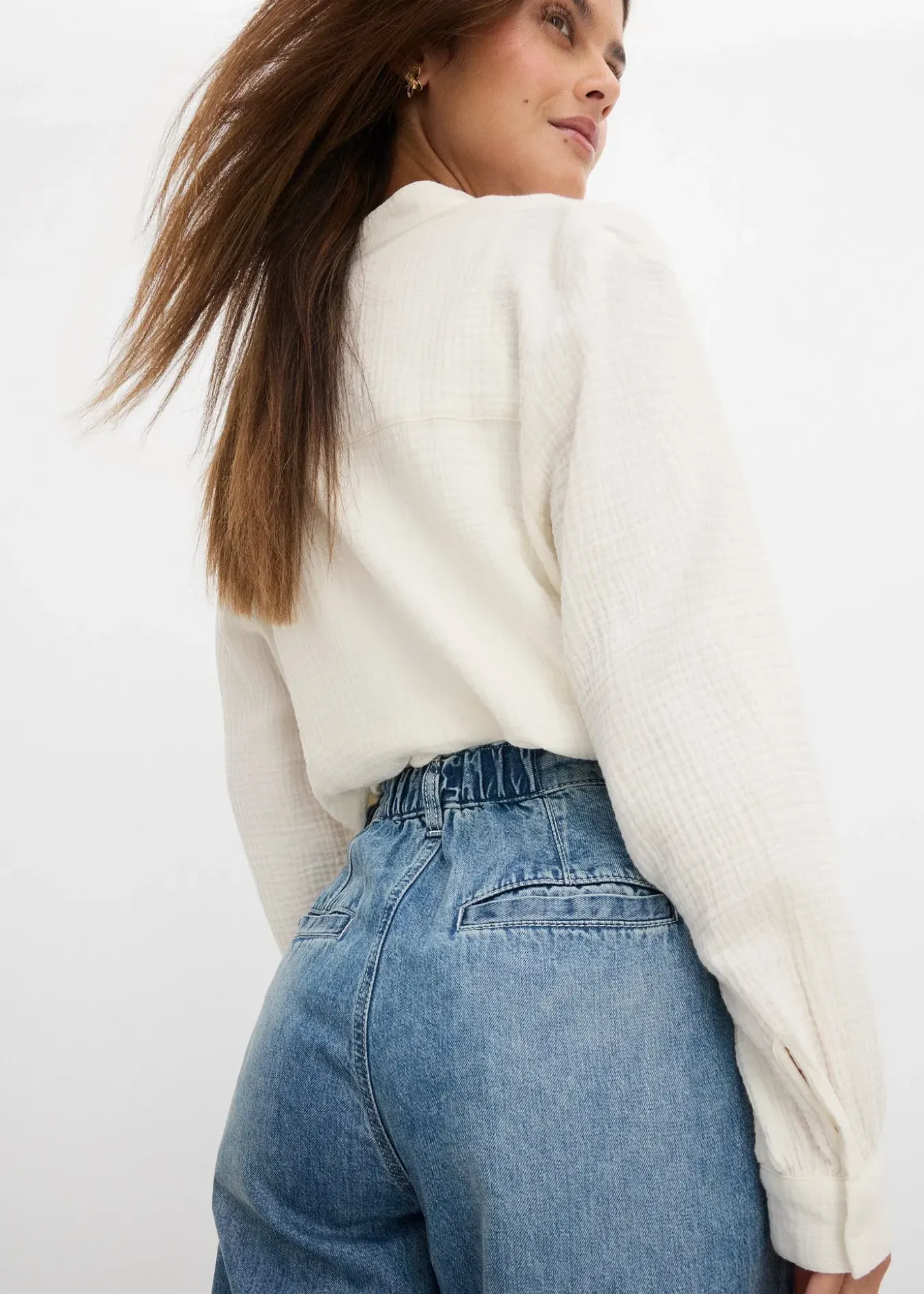 Jean large taille haute