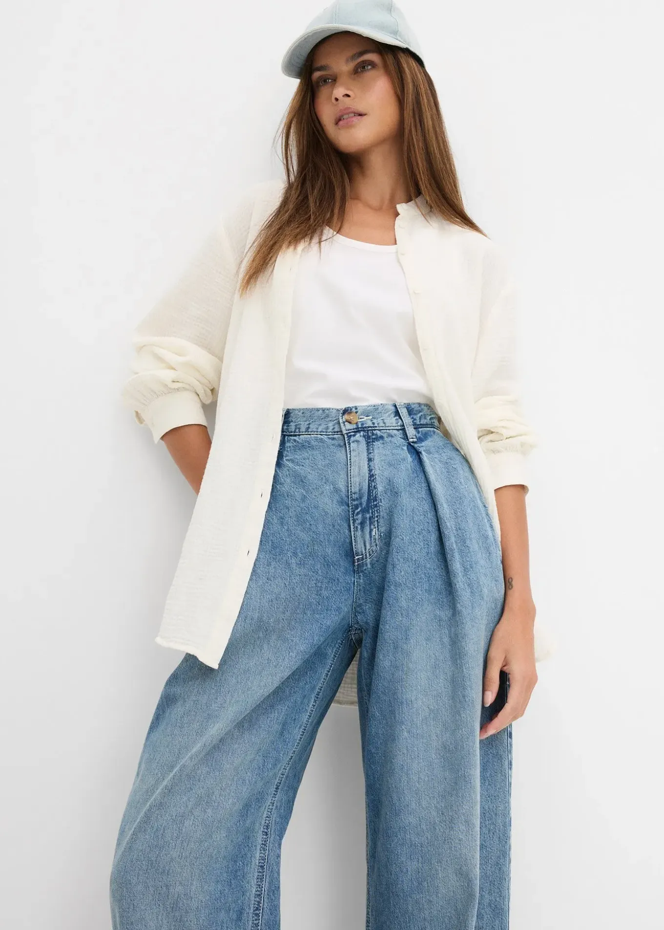 Jean large taille haute