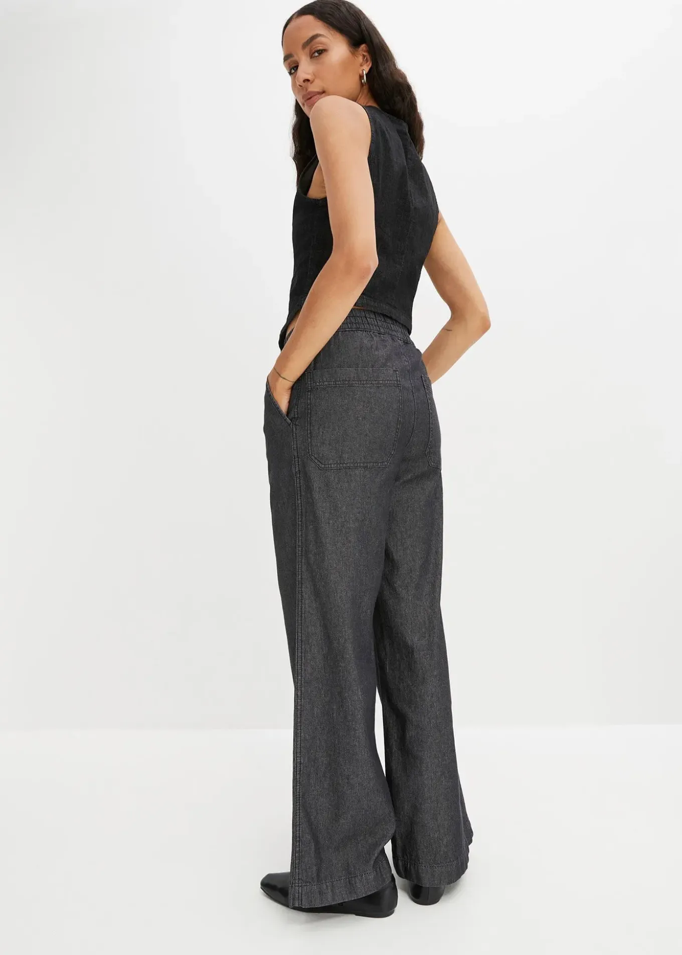 Jean large taille haute