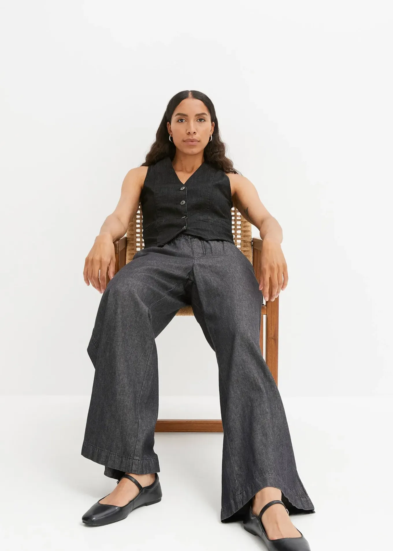 Jean large taille haute