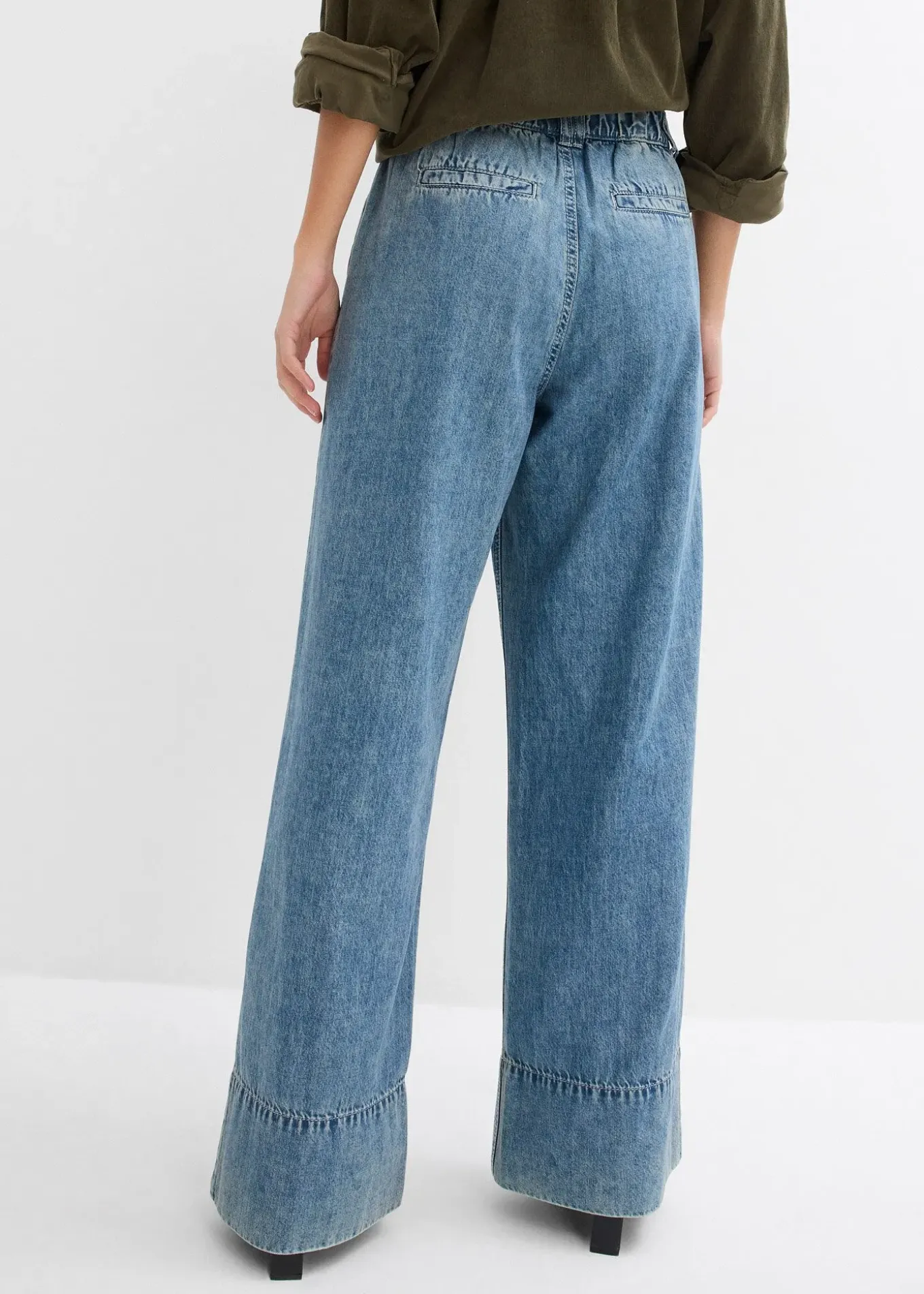 Jean large taille haute