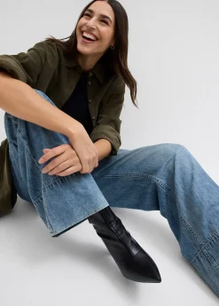 Jean large taille haute