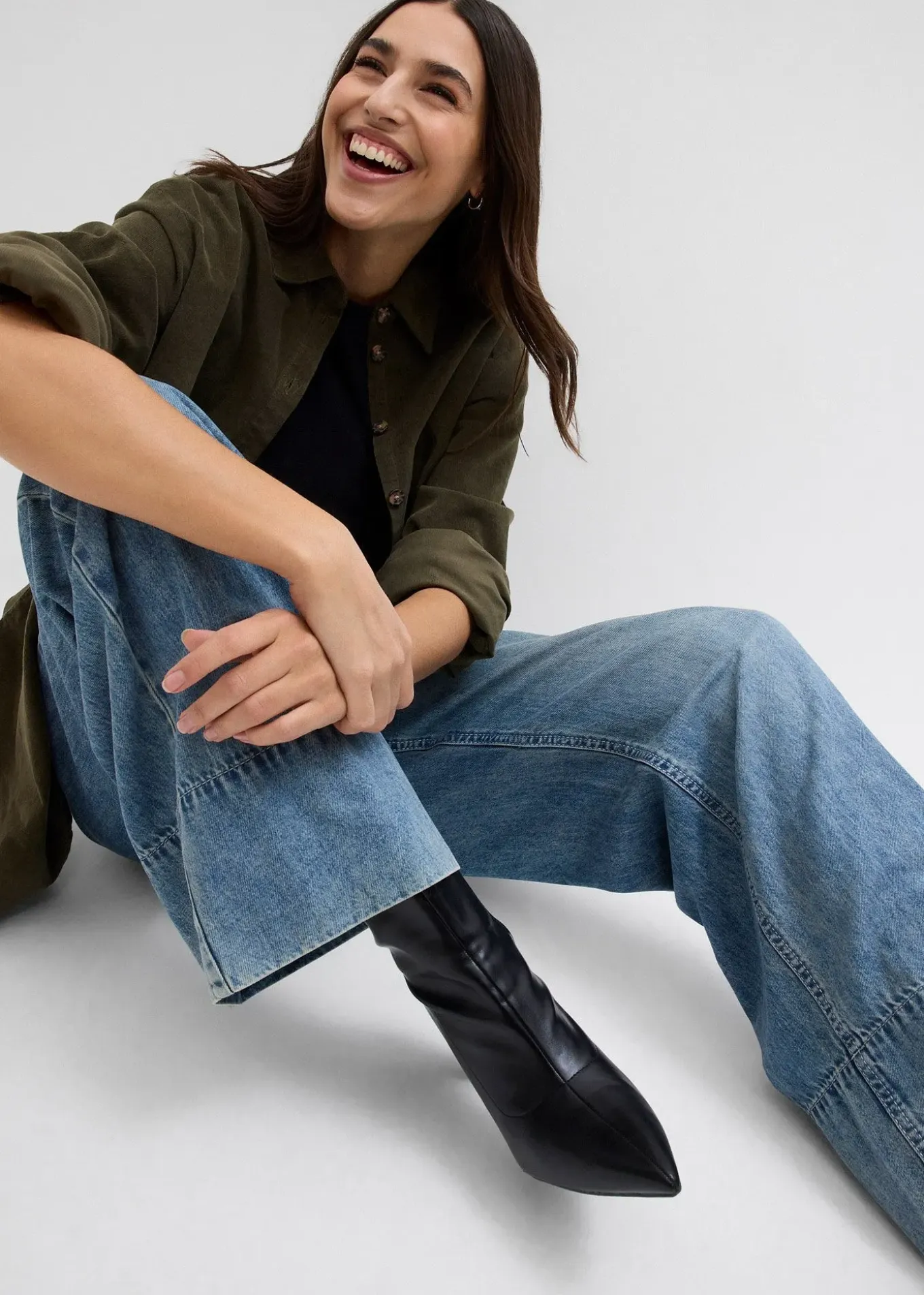 Jean large taille haute