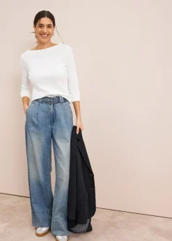 Jean large taille haute