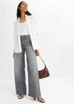 Jean large taille haute