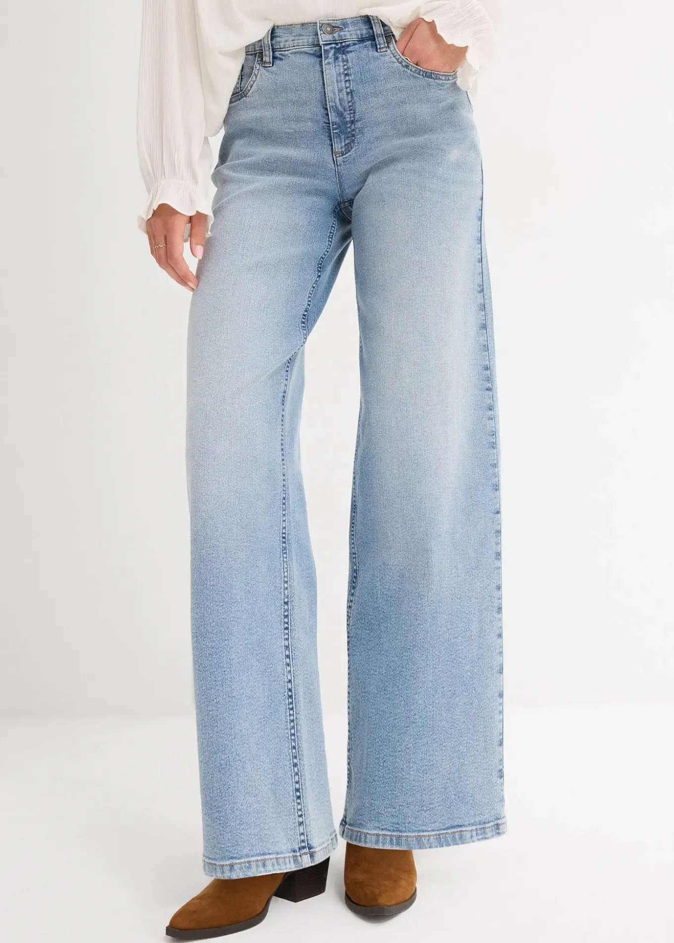 Jean large taille haute