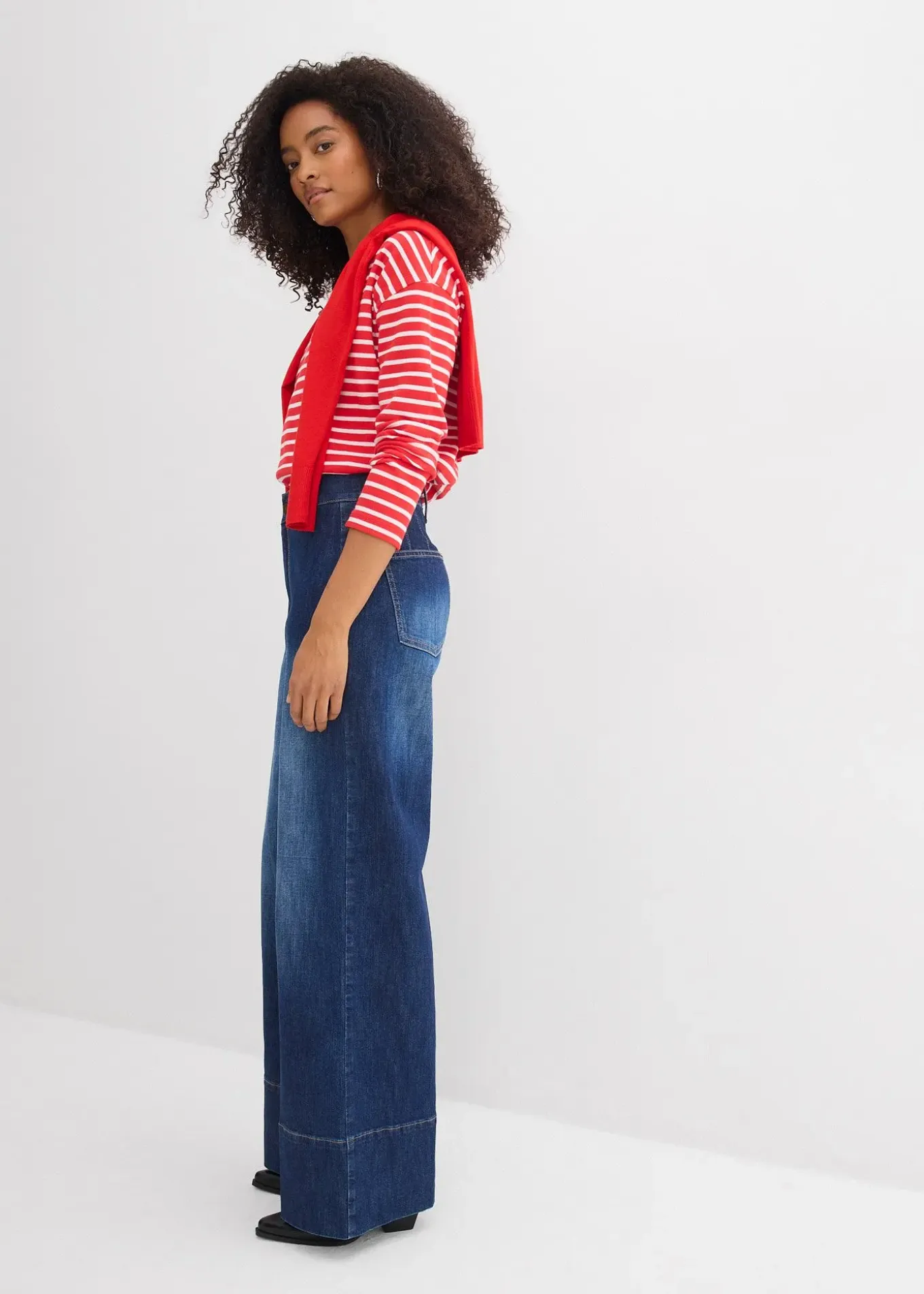 Jean large taille haute