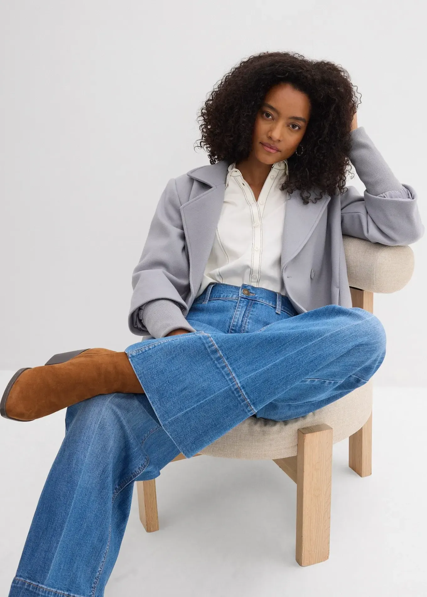 Jean large taille haute