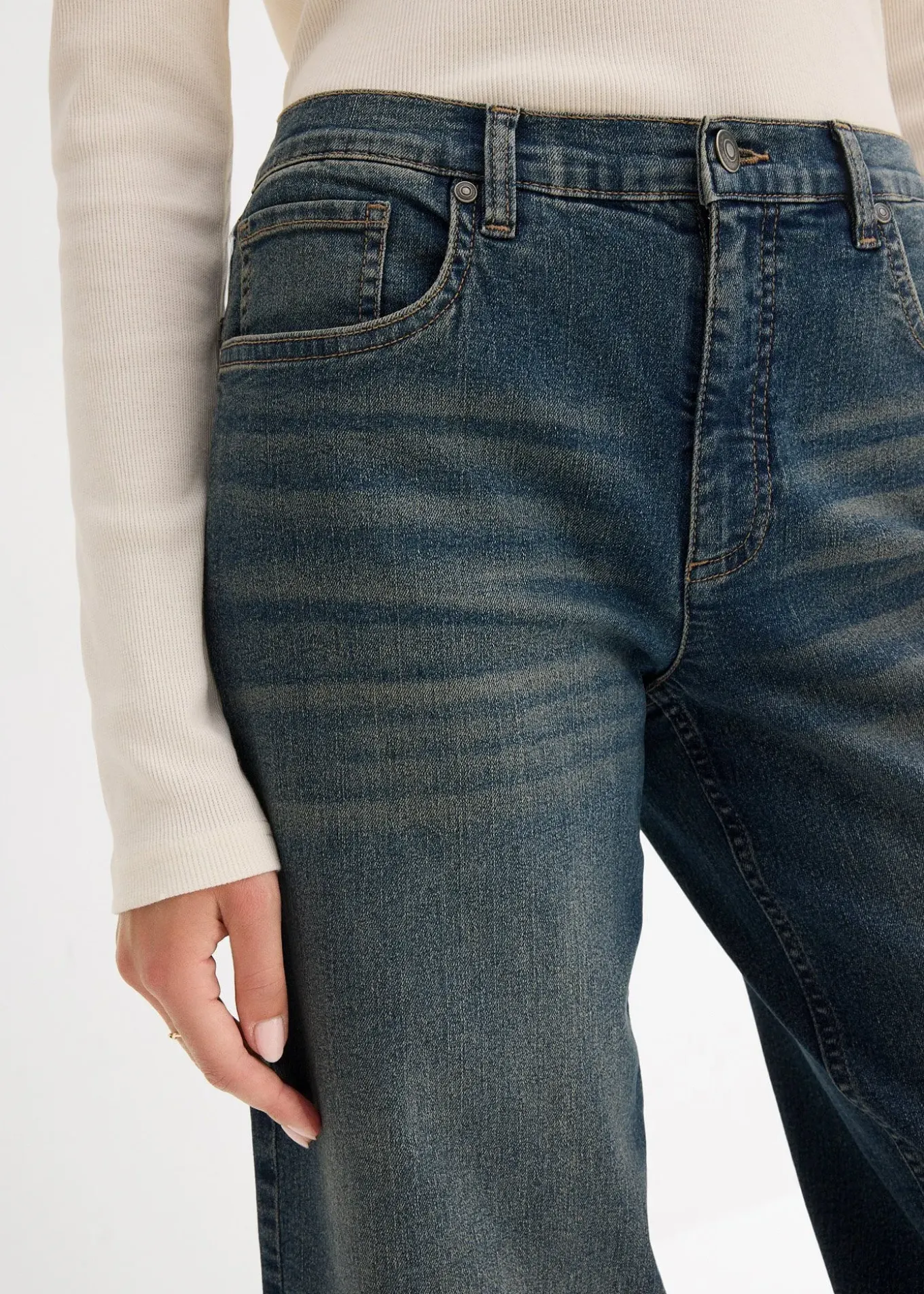 Jean large taille haute