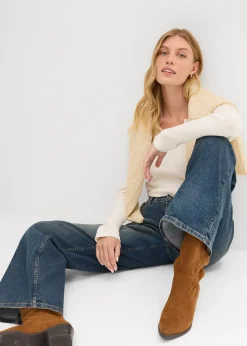 Jean large taille haute