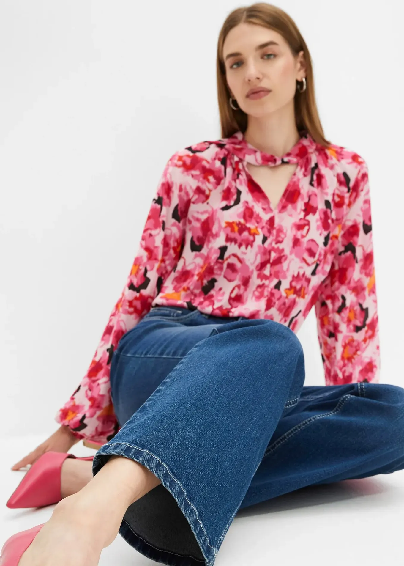 Jean large taille haute