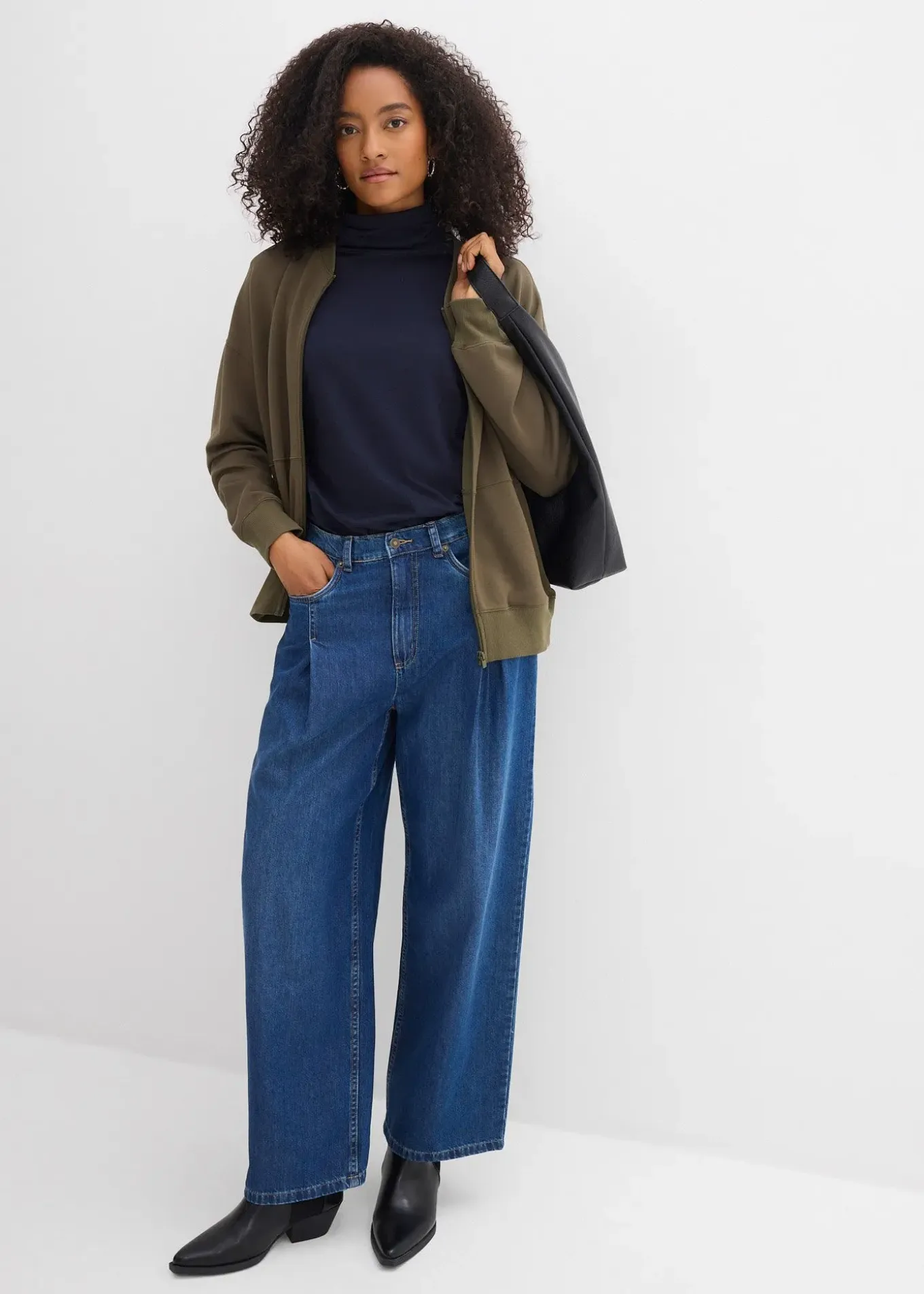 Jean large taille haute