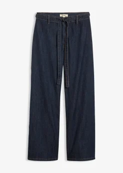 Jean large taille haute, cropped