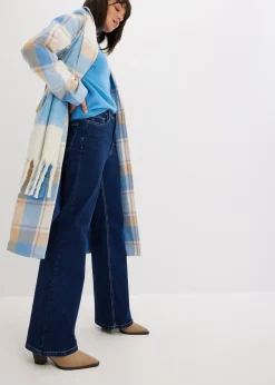 Jean large taille haute, coton