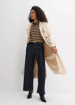 Jean large taille haute, cropped