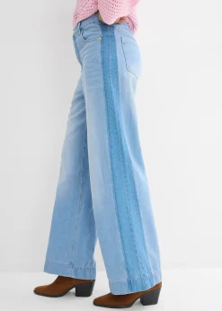 Jean large taille haute, coton