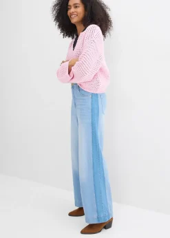 Jean large taille haute, coton