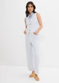 Jean large taille haute, cropped