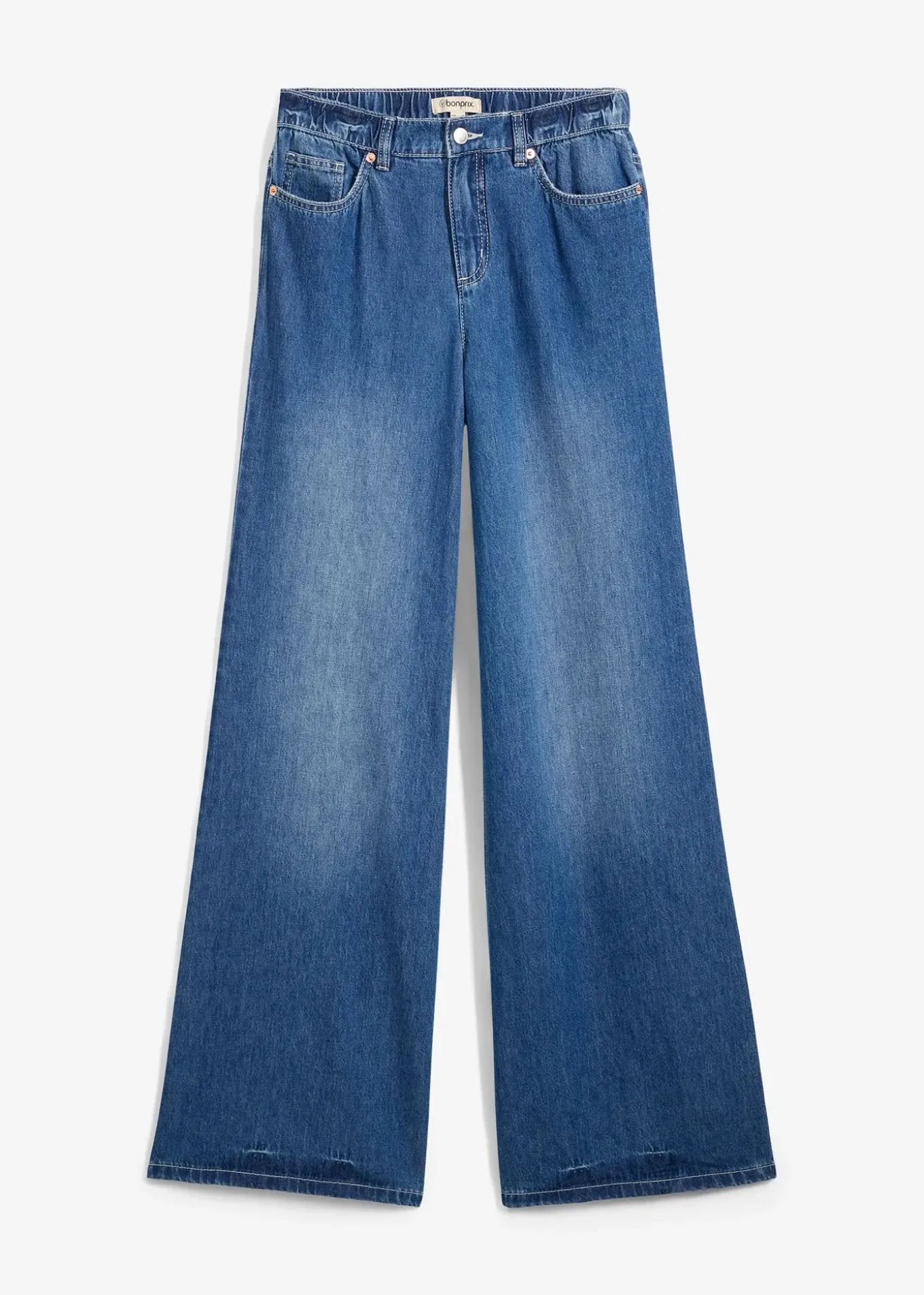 Jean large, taille haute et élastiquée