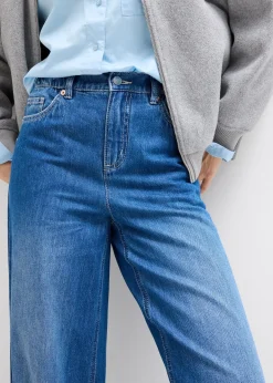 Jean large, taille haute et élastiquée