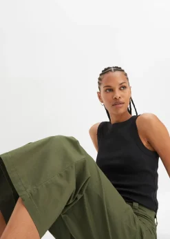 Jean large, taille haute et élastiquée